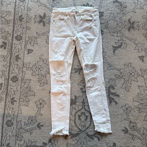 Joe’s Jeans white distressed slim jeans size 26
